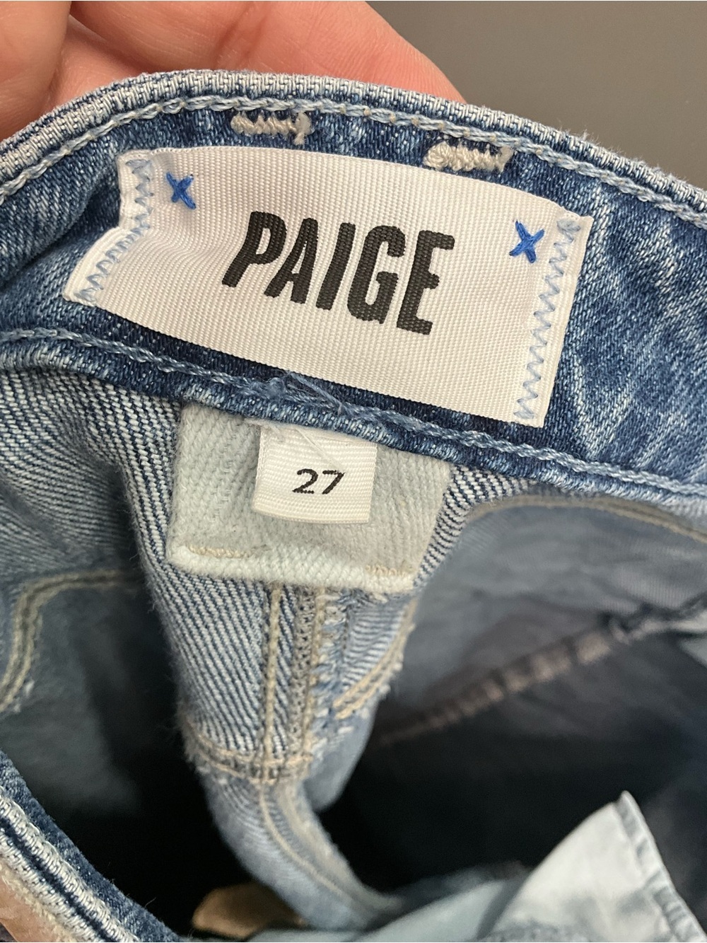 PAIGE Stella Light Wash Straight Leg Jeans Size 27 High Rise Cropped Denim - Picture 8 of 9